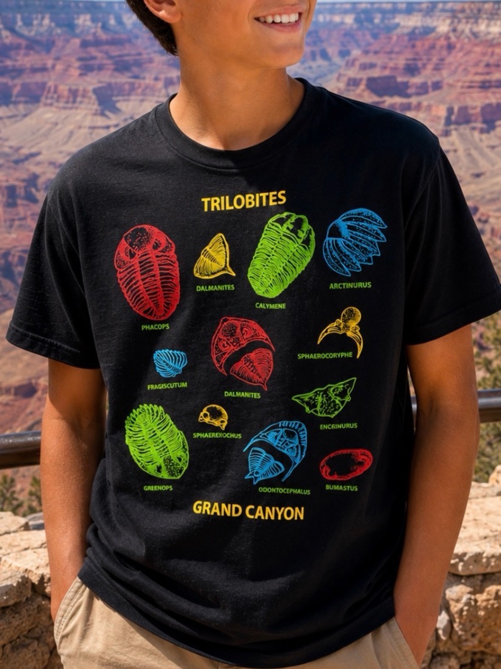 Grand Canyon Trilobites Graphic Tee - Lods XL Souvenir NWOT
